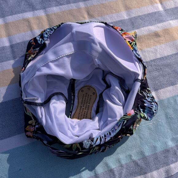 NWOT, Tropical Floral One-Piece Swimsuit, Sz L, Stretchy & Flattering - Picture 7 of 7